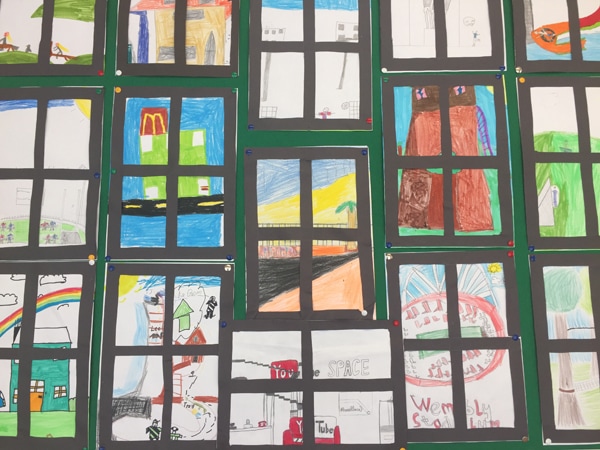 Lisronagh National School Art Classes window project